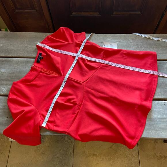 Eloquii Womens Top Size 20 Red Empire Flare Blouse Ponte NEW - Picture 4 of 6